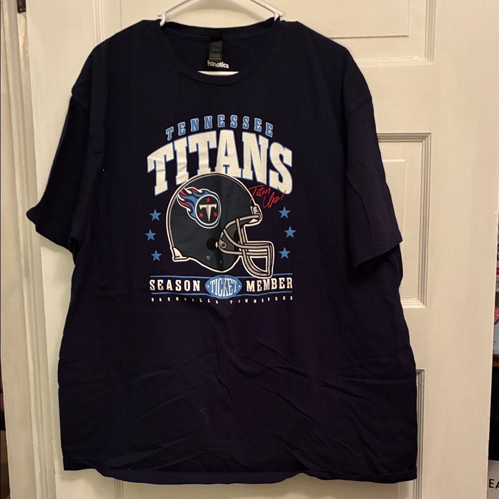 Fanatics Navy Blue Logo T-Shirt Tennessee Titans - Picture 1 of 3